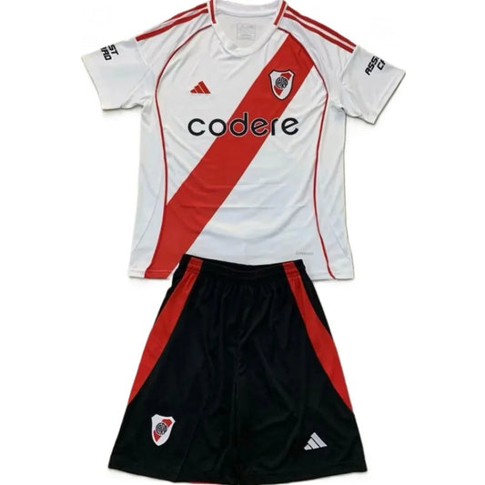 Kit Infantil River Plate Home 24/25 - Branco e Vermelho