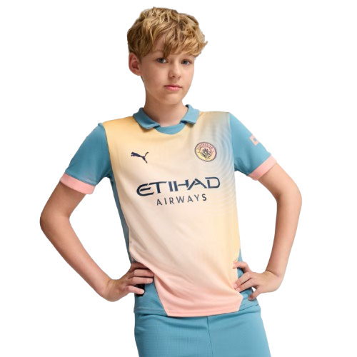 Kit Infantil Manchester City Fourth 24/25 . - Amarelo e Verde