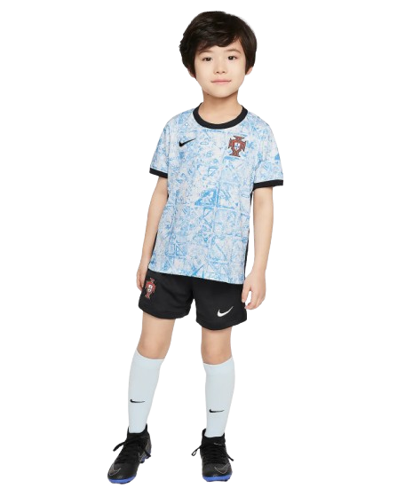 Kit Infantil Portugal Away 24/25 - Branco e Azul (. Preto)