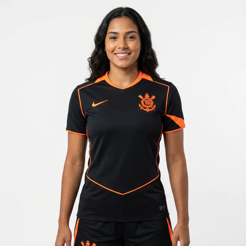 Kit Família Corinthians: Camisa Infantil + Camisa Mãe - Preta e Laranja