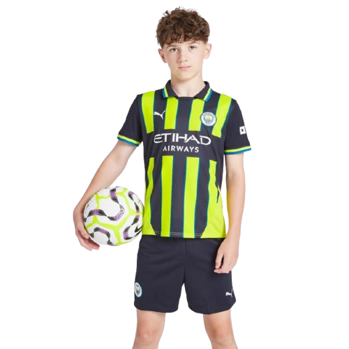 Kit Infantil Manchester City Away 24/25 . - Amarelo e Preto